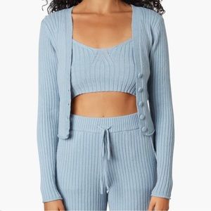 Nia Blue Cropped Cardigan
